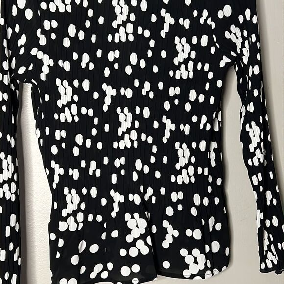 TanJay dot’s button down pleated blouse size 8 - Picture 10 of 11
